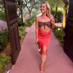 Express Tie Front Bandeau Top